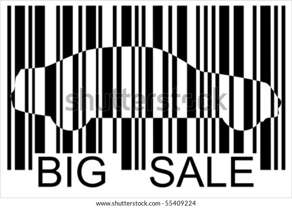 big sale car bar-code, Isolated over\
background, vector\
ILLUSTRATION