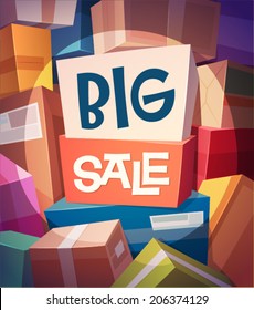 Big sale card \ poster design. Vector illustration