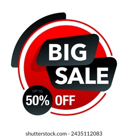 Big Sale catchy red button - isolated element in decorative circle shape