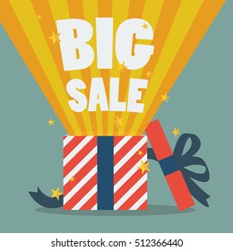 Big sale with a Christmas gift box