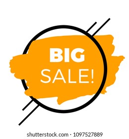 Big Sale Circle Frame Orange Background Sale Banner Vector Image

