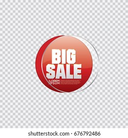 Big Sale Circle Glass Transparent Vector Illustration