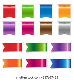 Big Sale Color Ribbons Set, Vector Illustration