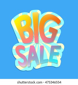 Big Sale, colorful abstract sticker, design template, vector illustration