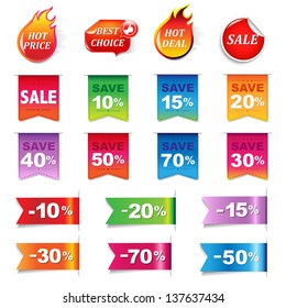 Big Sale Colorful Labels Set, Vector Illustration
