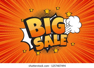 Big sale comic speech bubble design - Vector