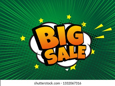 Big sale comic speech bubble design - Vector