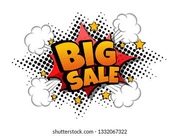 Big sale comic speech bubble design - Vector