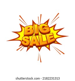 Big sale comic speech bubble backgrounds. flat comics style design isolated on white background