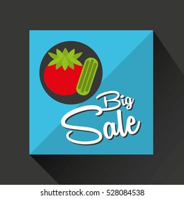 big sale concept juicy tomato vector illustration eps 10