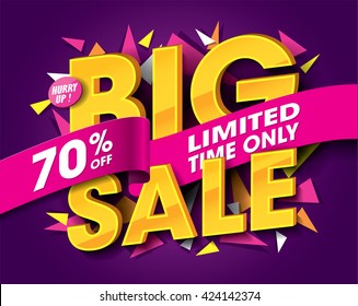 Big Sale concept with label banner. sale layout design. Vector illustration.