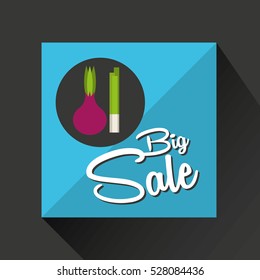 big sale concept  onion fresh chives vector illustration eps 10