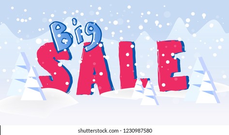 Big sale Concept for web page, banner, presentation, social media, documents, cards, posters. Vector illustration, Sale Event, Shopping. Big Discount, Promo Concept