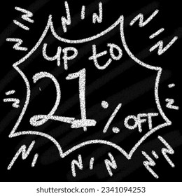 Big sale, big deal, flash sale, and Up to 1 2 3 4 5 6 7 8 9 10 11 12 13 14 15 16 17 18 19 20 21 22 23 24 25 26 27 28 29 banner blackboard chalk-style with comic balloon