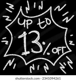 Big sale, big deal, flash sale, and Up to 1 2 3 4 5 6 7 8 9 10 11 12 13 14 15 16 17 18 19 20 21 22 23 24 25 26 27 28 29 banner blackboard chalk-style with comic balloon