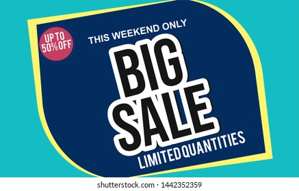 big sale Design for business for business. Discount Banner Promotion Template