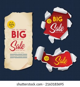 Big sale design elements ragged papers