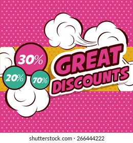 Big sale design over pointed background, vector illustration