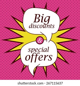 Big sale design over pointed background, vector illustration