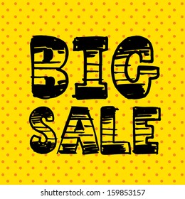 big sale design over yellow  background vector illustration