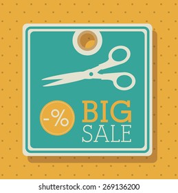 Big sale design over yellow background, vector illustration