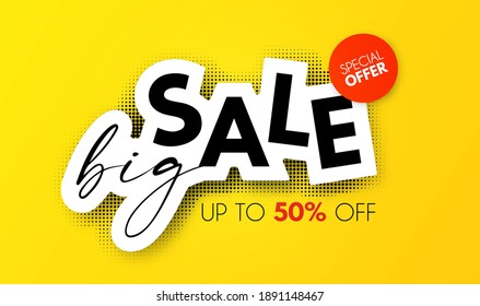 Big Sale design. Special offer poster template.