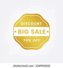 Big sale discount 70% off shop promotion advertisement badge vector