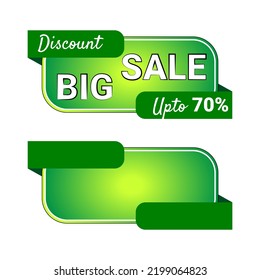Big Sale discount up to 70% tag, banner with a blank template. Vector illustration for sales or discount promotion. Blank template is ready to use for any kind of text. EPS 10 File.