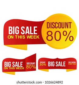 Big Sale, discount up to 80% off. Vector illustration.