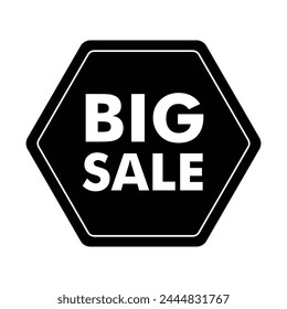 Big sale discount badge promo sign special offer special price hexagonal badge