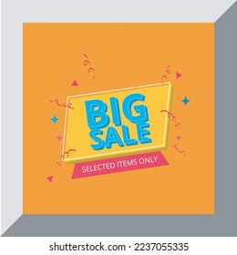 Big Sale Discount Banner Design. Banner Template with Colorful Elements 