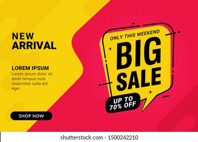 Big sale discount banner template promotion design for business