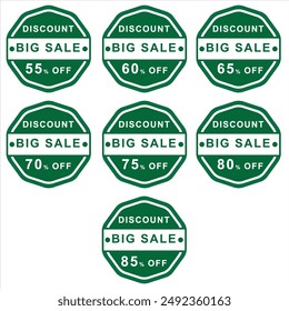 Big sale discount offer sale banners. Best deal. special offer tags. Buy offer sticker. Big deal set. Editable vector file with white plain background.