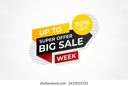 Big sale discount promotion banner template design. Super Sale special offer banner.