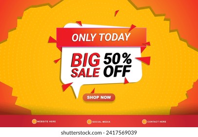 big sale discount template banner with copy space for product sale with abstract gradient orange and yellow background design 6
