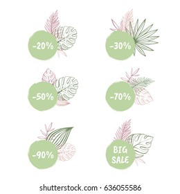Big sale and discount tropical pastel stickers