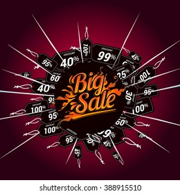 Big sale discount vector design for banner, flyer and brochure for event promotion business or department store.
