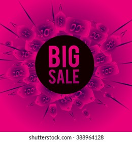 Big sale discount vector design for banner, flyer and brochure for event promotion business or department store.