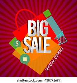 Big sale discount vector design for banner, flyer and brochure, for event promotion business or department store
