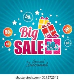 Big sale discounts and offers shopping design, vector illustration.