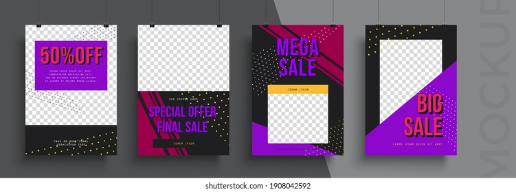 Big Sale Editable Poster Template. Can Be Used For Poster, Brochure, Magazine, Card, Book, Flyer, Banner, Anniversary. Trendy Corporate Style.