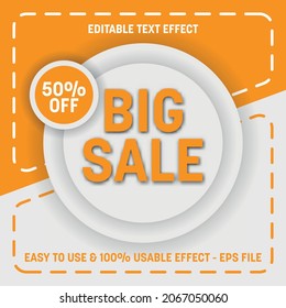 big sale editable text effect and flyer template