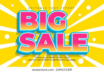 Big sale editable text effect template