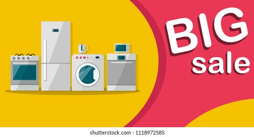 big sale electronics household appliances banner design