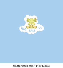 Big sale with elephant vector template