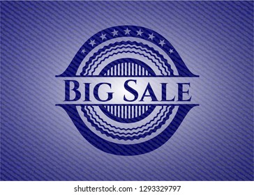 Big Sale emblem with denim high quality background
