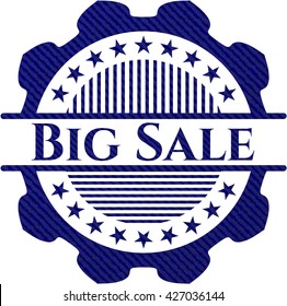 Big Sale emblem with jean texture