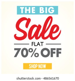 The Big Sale flat sale banner design.Vector illustration