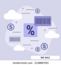 Big sale flat design style vector concept illustration