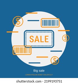 Big sale flat design style vector concept illustration